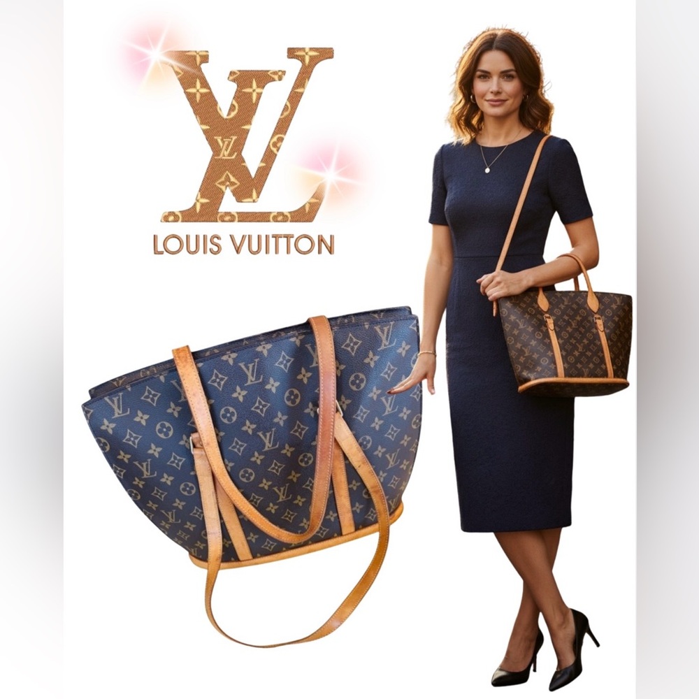 LOUIS VUITTON Brown Babylon Monogram Tote w/Dust Bag, Authentic. EUC - Picture 2 of 16